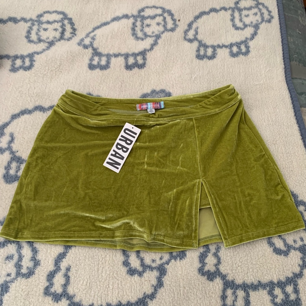 Urban outfitters grace low rise velvet mini skort